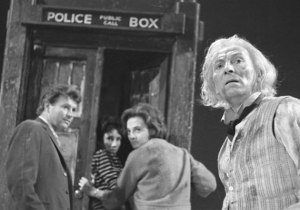 The First Doctor and his companions make a hasty escape in An Unearthly Child.