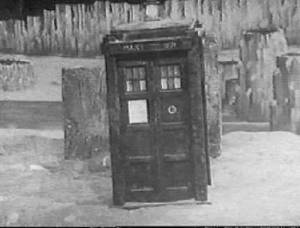 The Doctor's travelling temple - small and convenient.  This is not a shot taken from The Myth Makers. Unfortunately no telesnaps survive. 