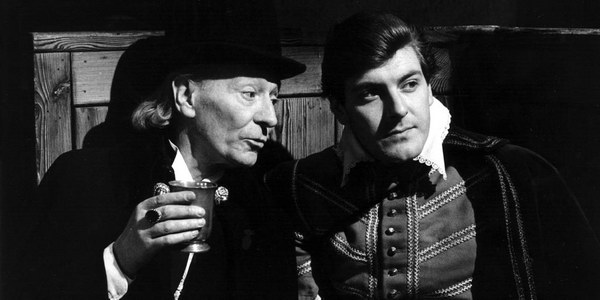 The Doctor and Steven enjoy a quiet ale in the lost serial The Massacre