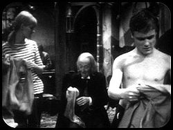 Ben and Polly find appropriate clothing for 17th Century Cornwell.  Because she wears trousers Polly is mistaken for a "lad"