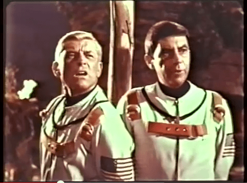 The stars of It's About Time Frank Aletter and Jack Mullaney