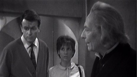 Barbara, Susan and the Doctor in episode 2 of the Daleks, The Survivors